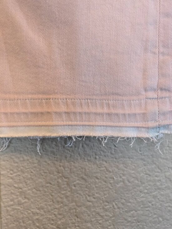 J Brand Blush Pink Jeans Size 23 Stretch Slim Straight Raw Hem USA Made - Picture 3 of 11